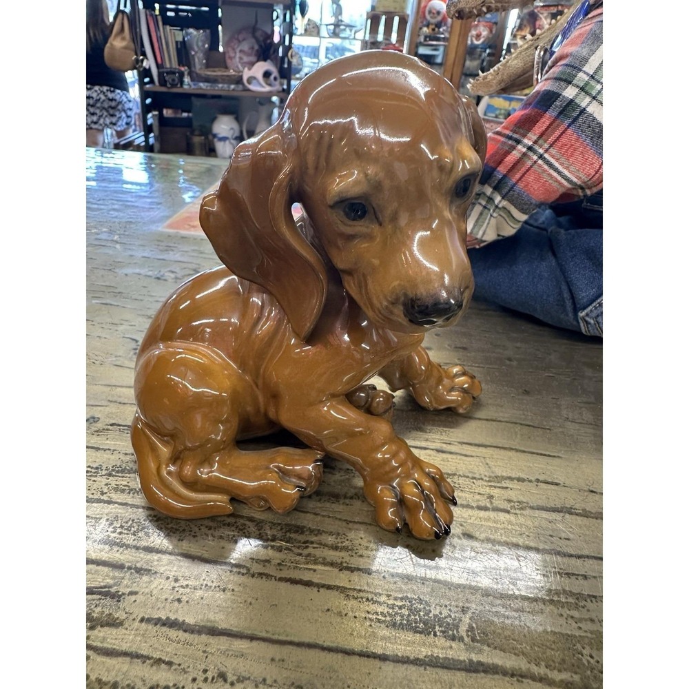 Vtg Theodor Karner Rosenthal Porcelain Dachshund Puppy Dog Figurine 1247 Germany